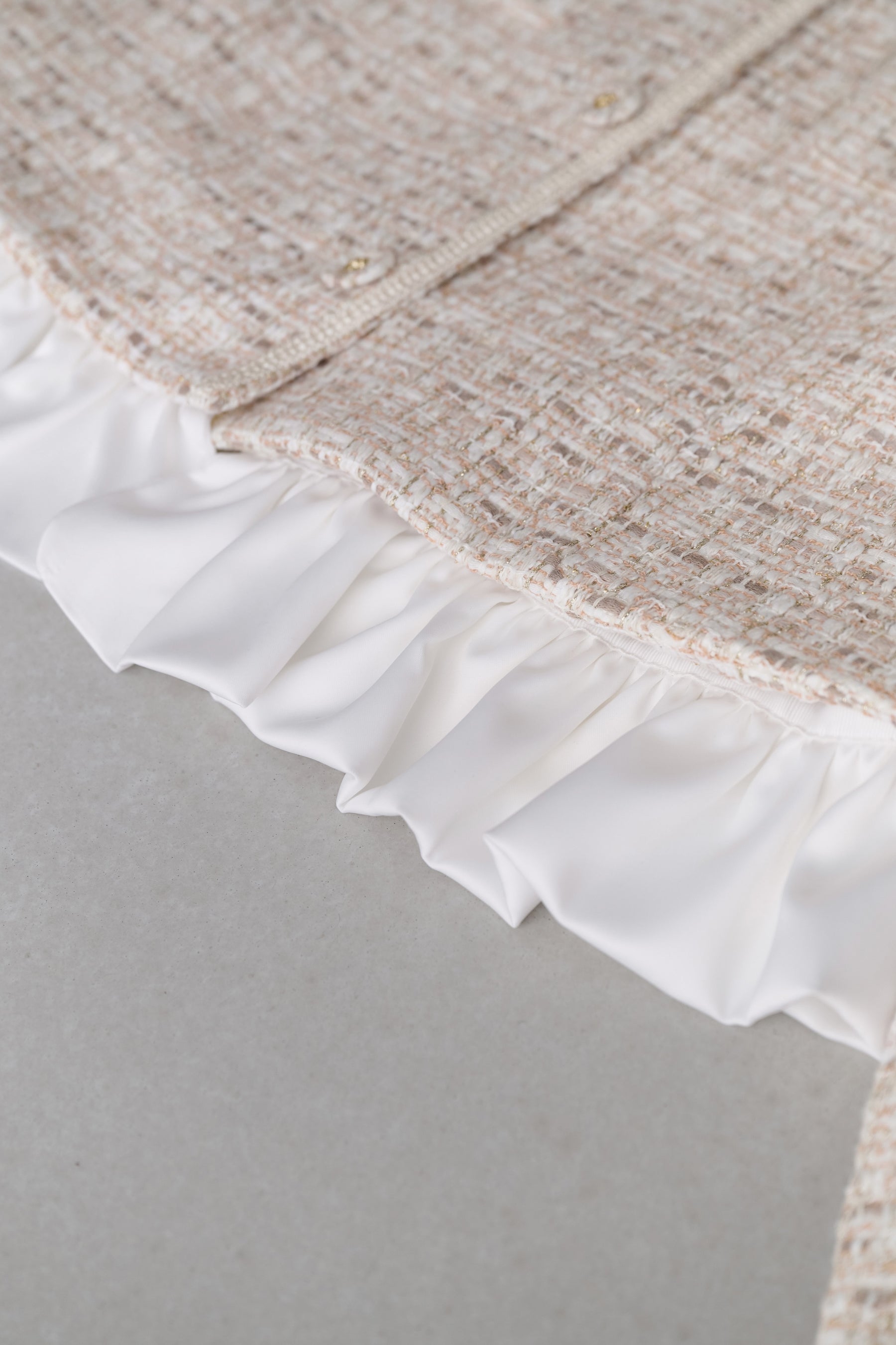 Ruffle Hem Tweed Jacket