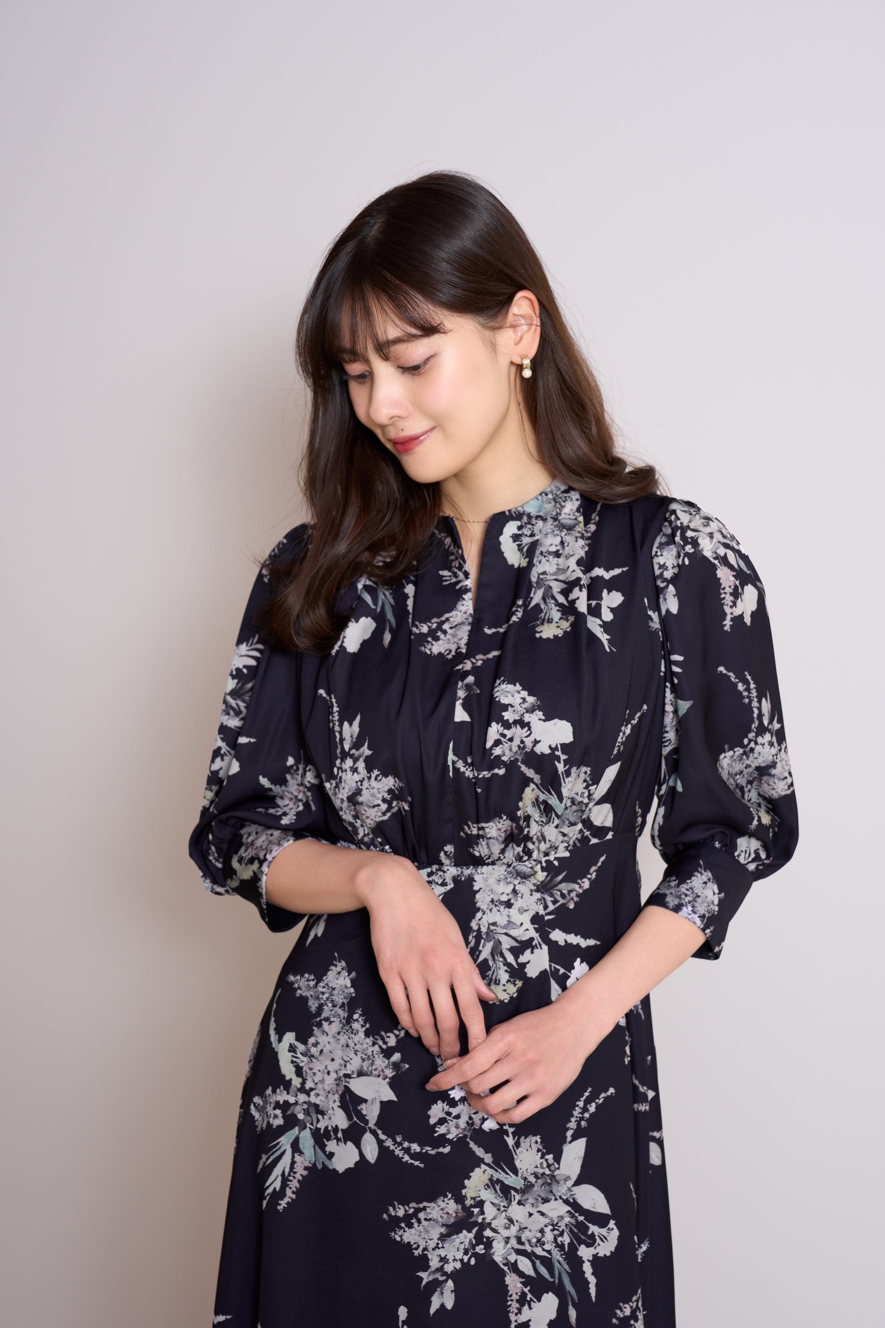 French Bouquet Puff Sleeve Dress