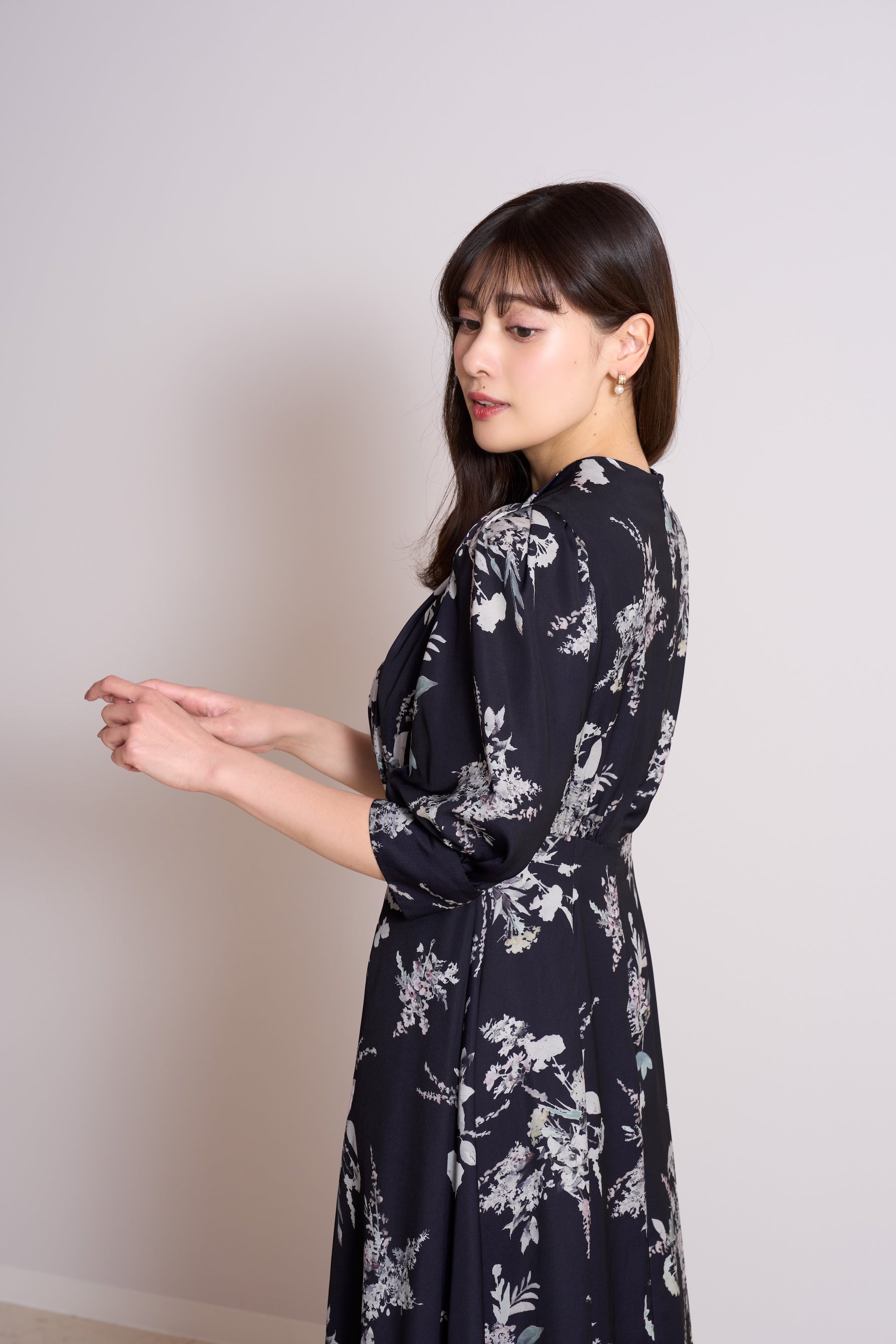 French Bouquet Puff Sleeve Dress