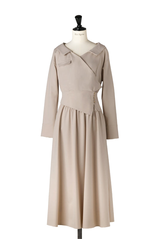 Cache-Coeur Peplum Shirt Dress