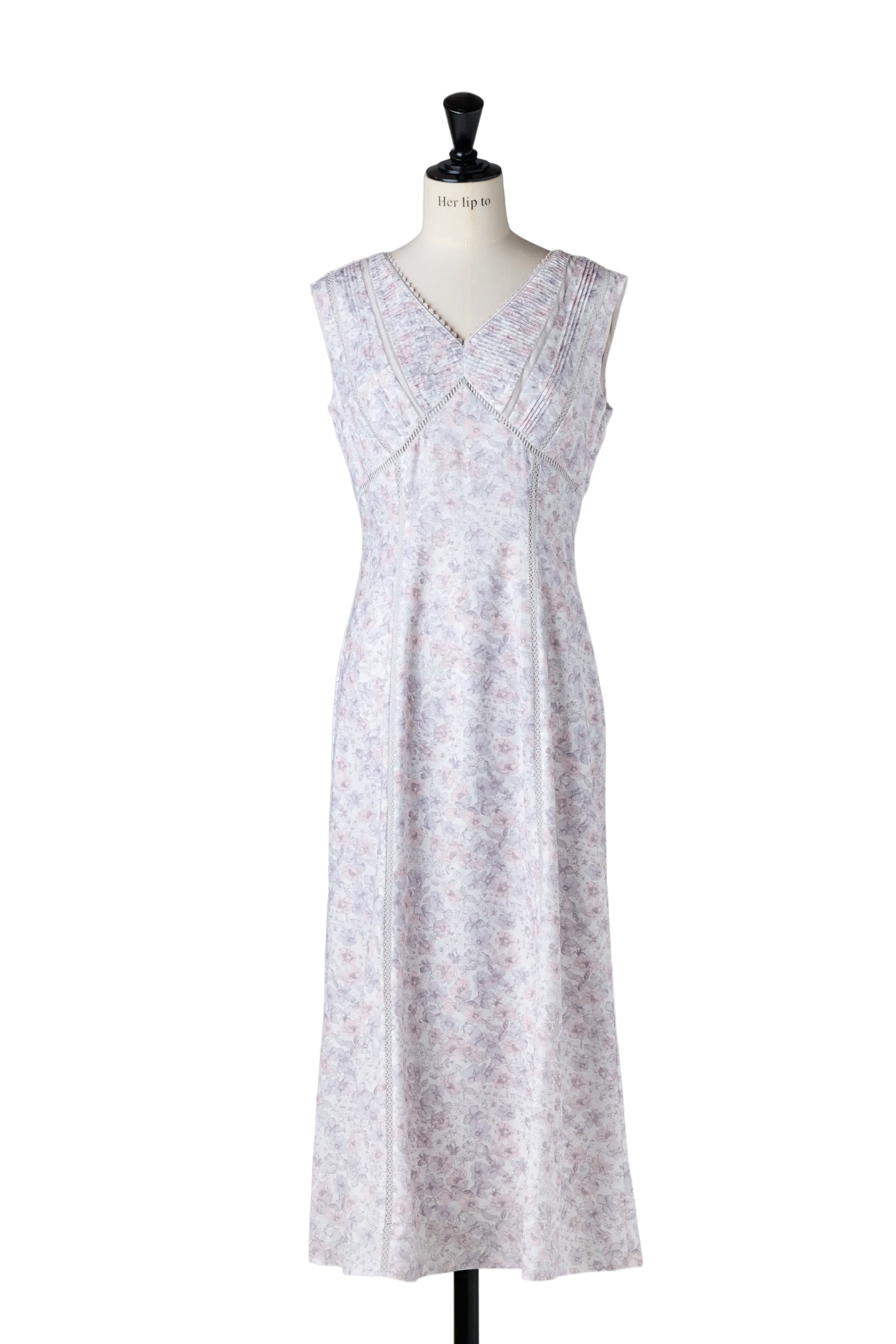 [New color] Lace Trimmed Floral Dress