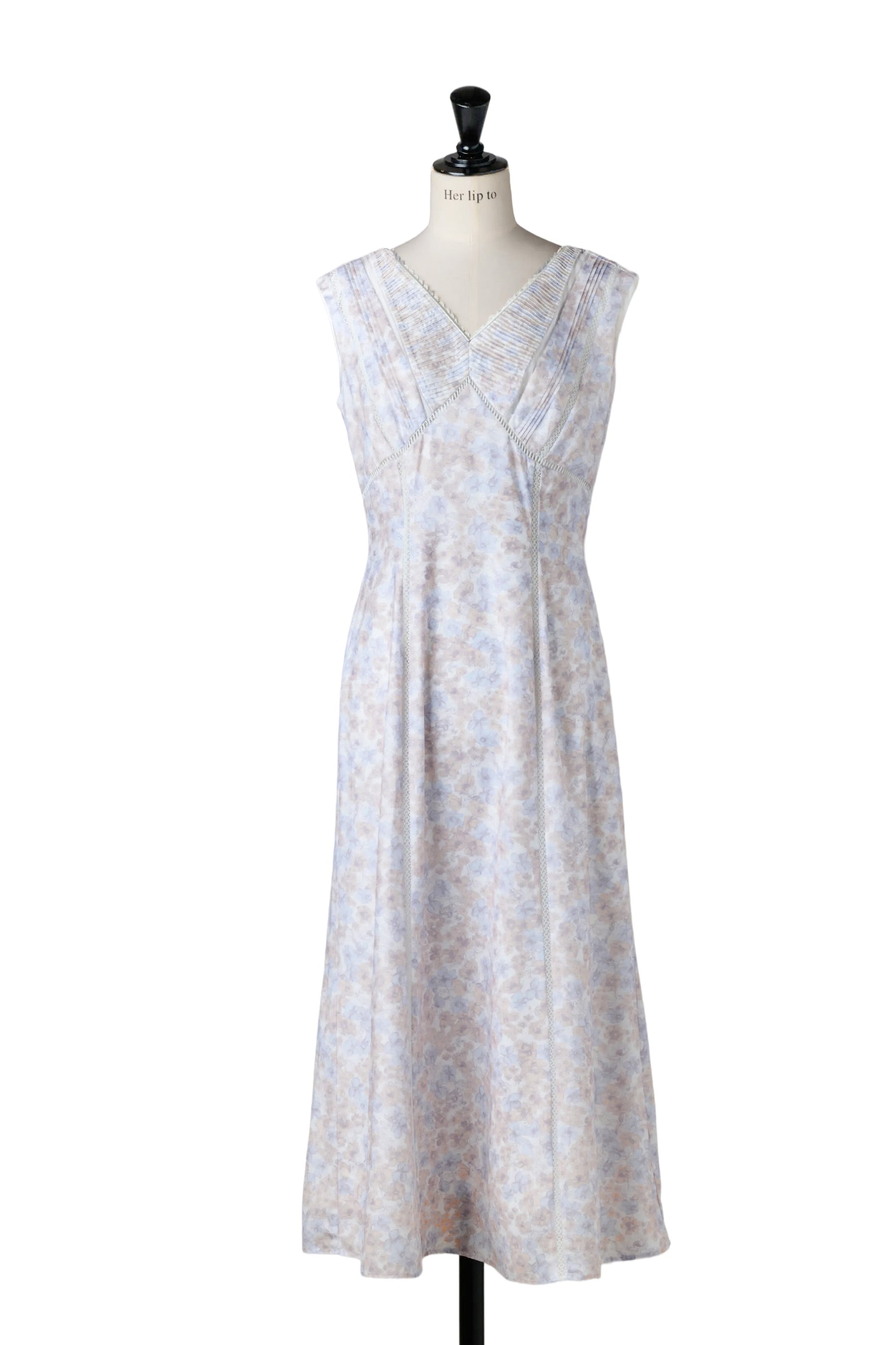 [New color] Lace Trimmed Floral Dress