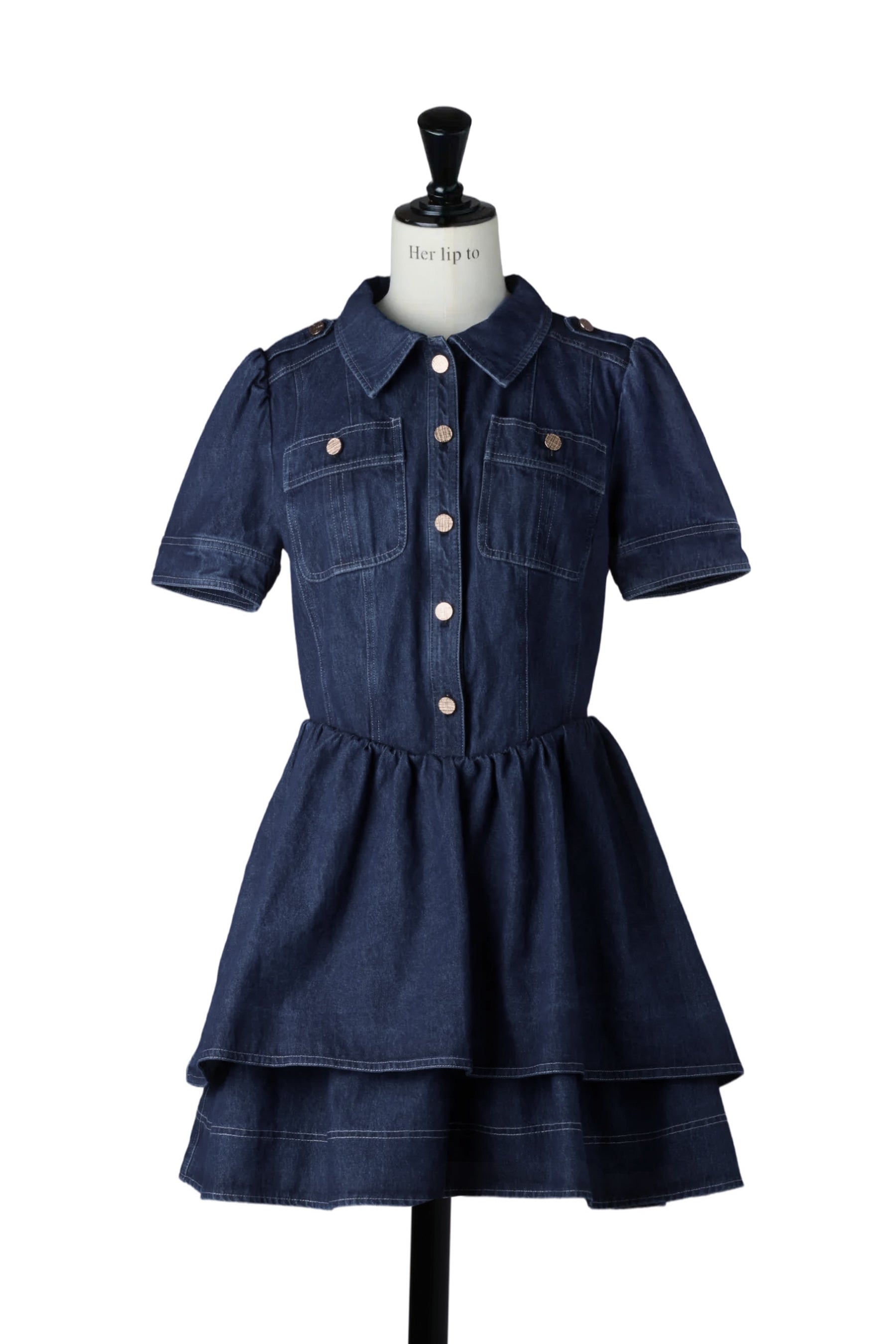 Tiered Denim Mini Dress