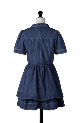 Tiered Denim Mini Dress