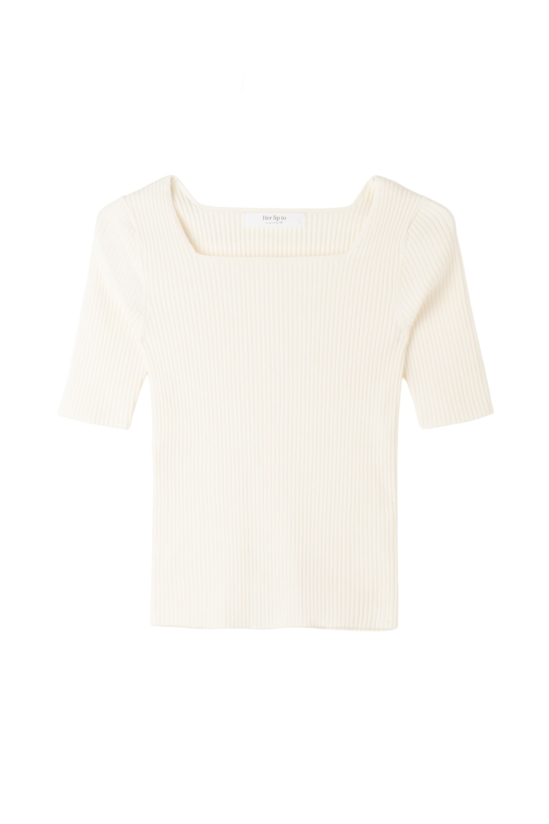 Square Neck Ribbed Pullover