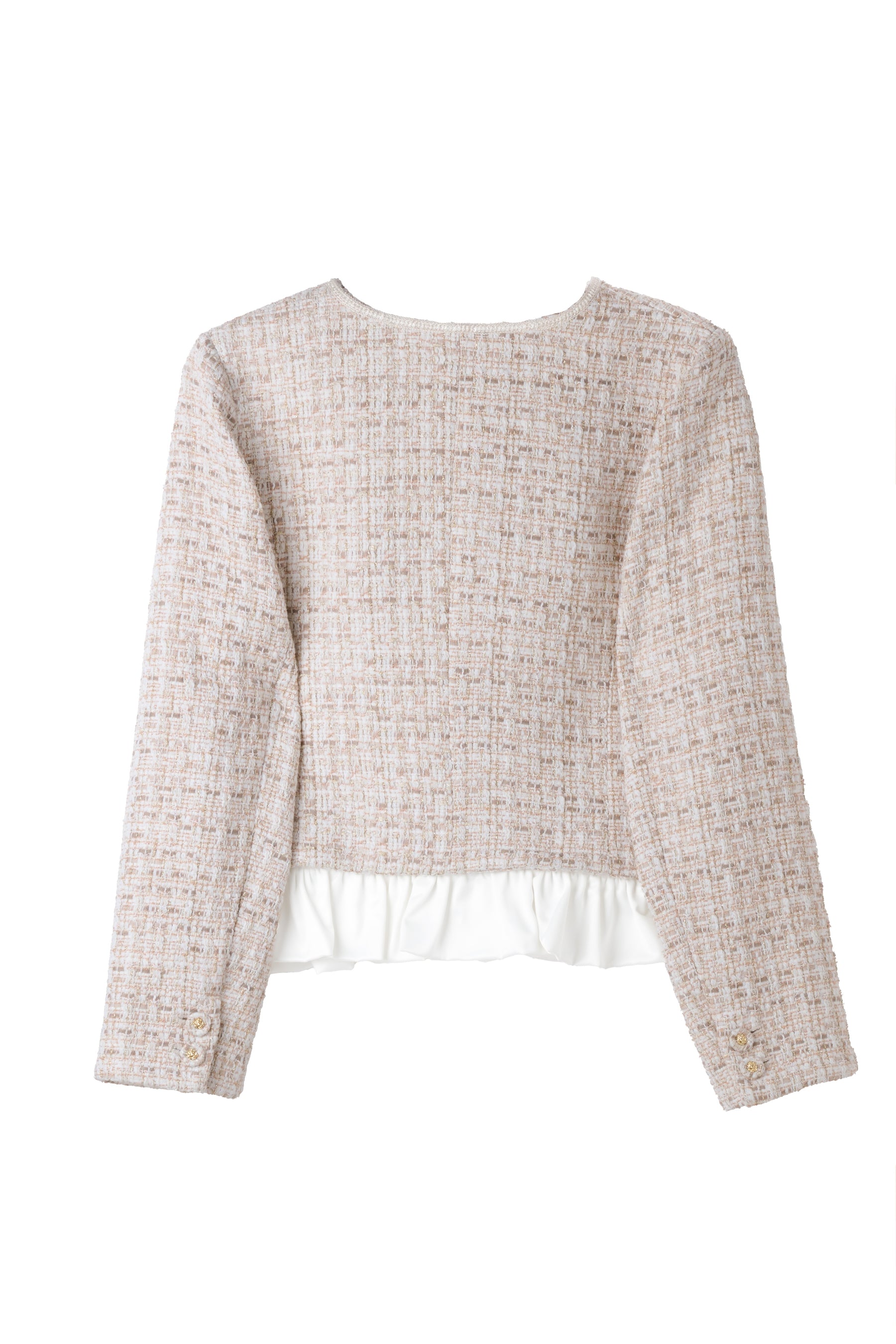 Ruffle Hem Tweed Jacket