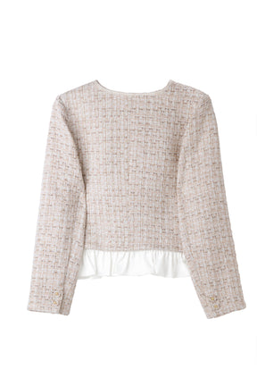 Ruffle Hem Tweed Jacket