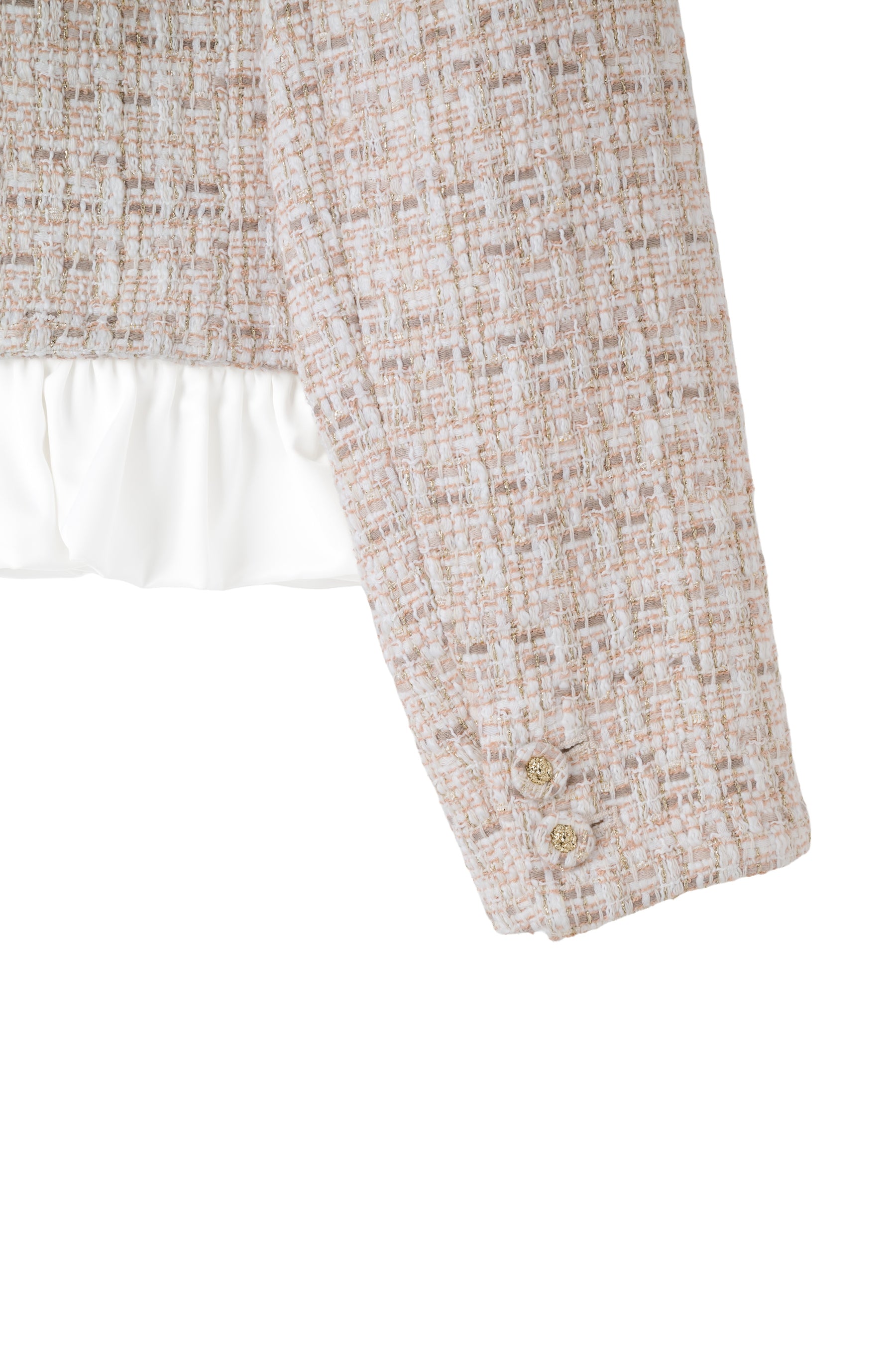 Ruffle Hem Tweed Jacket