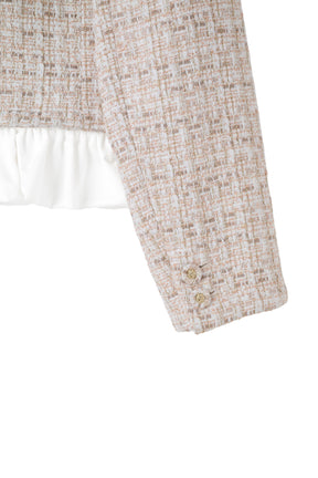 Ruffle Hem Tweed Jacket