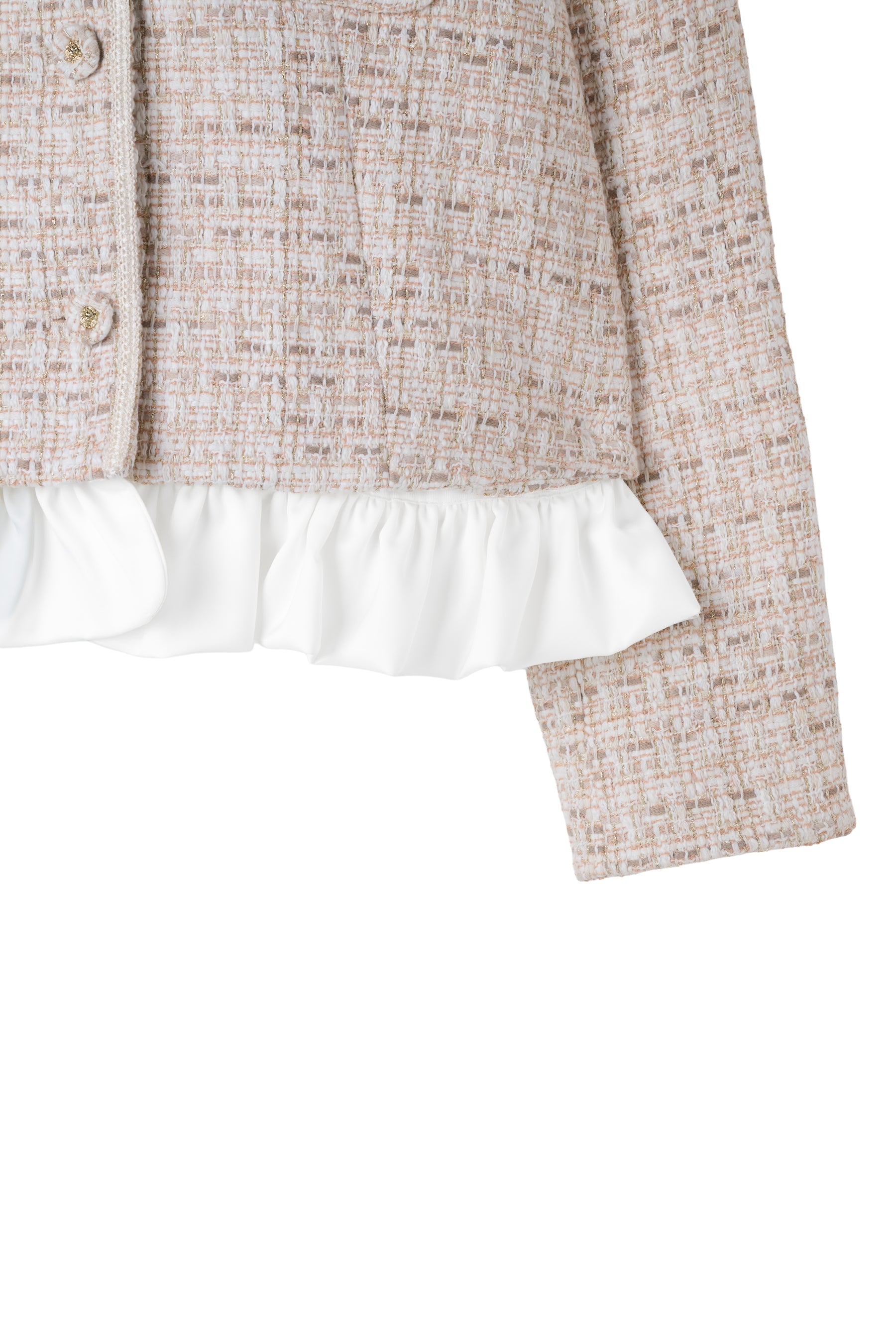 Ruffle Hem Tweed Jacket
