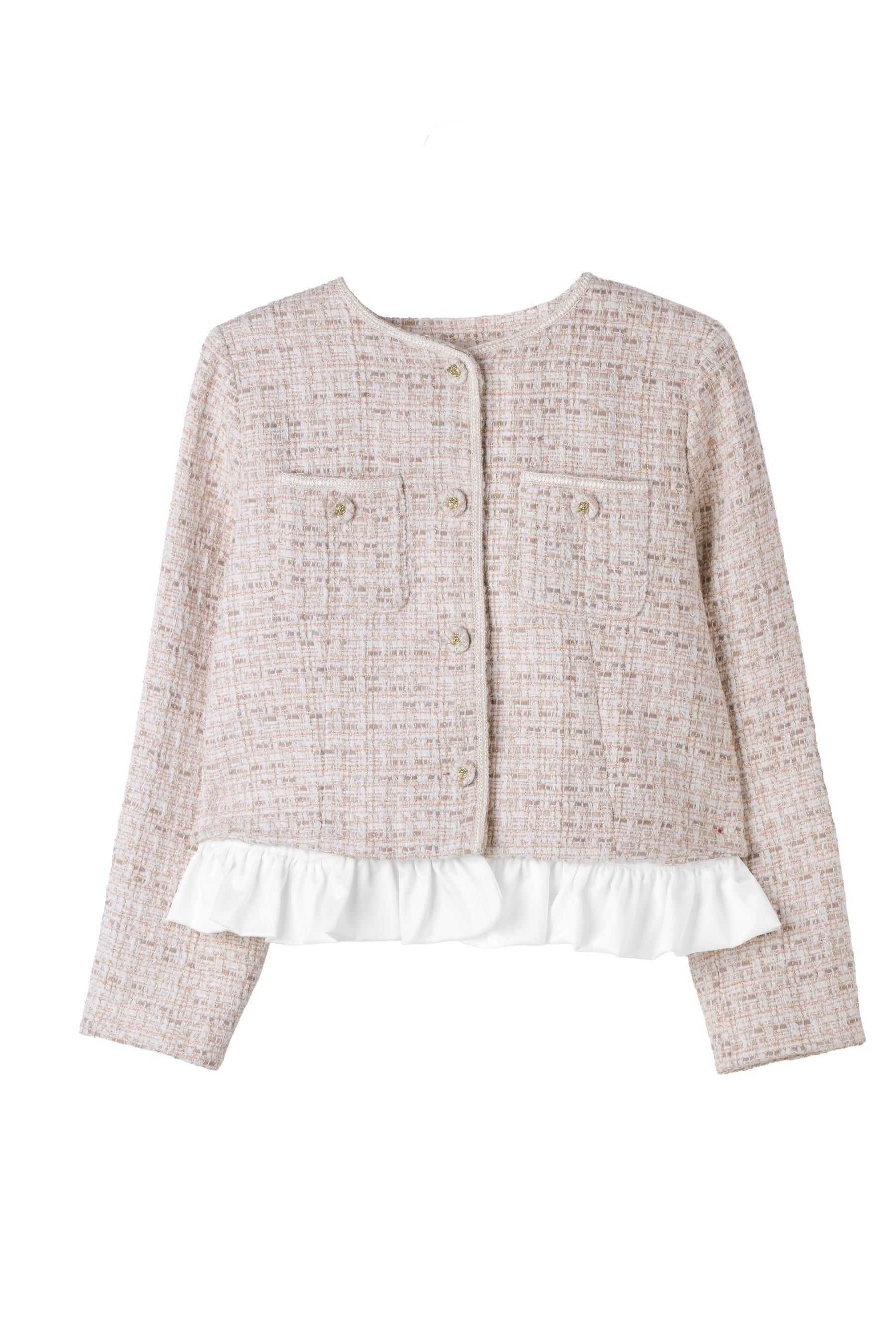 Ruffle Hem Tweed Jacket