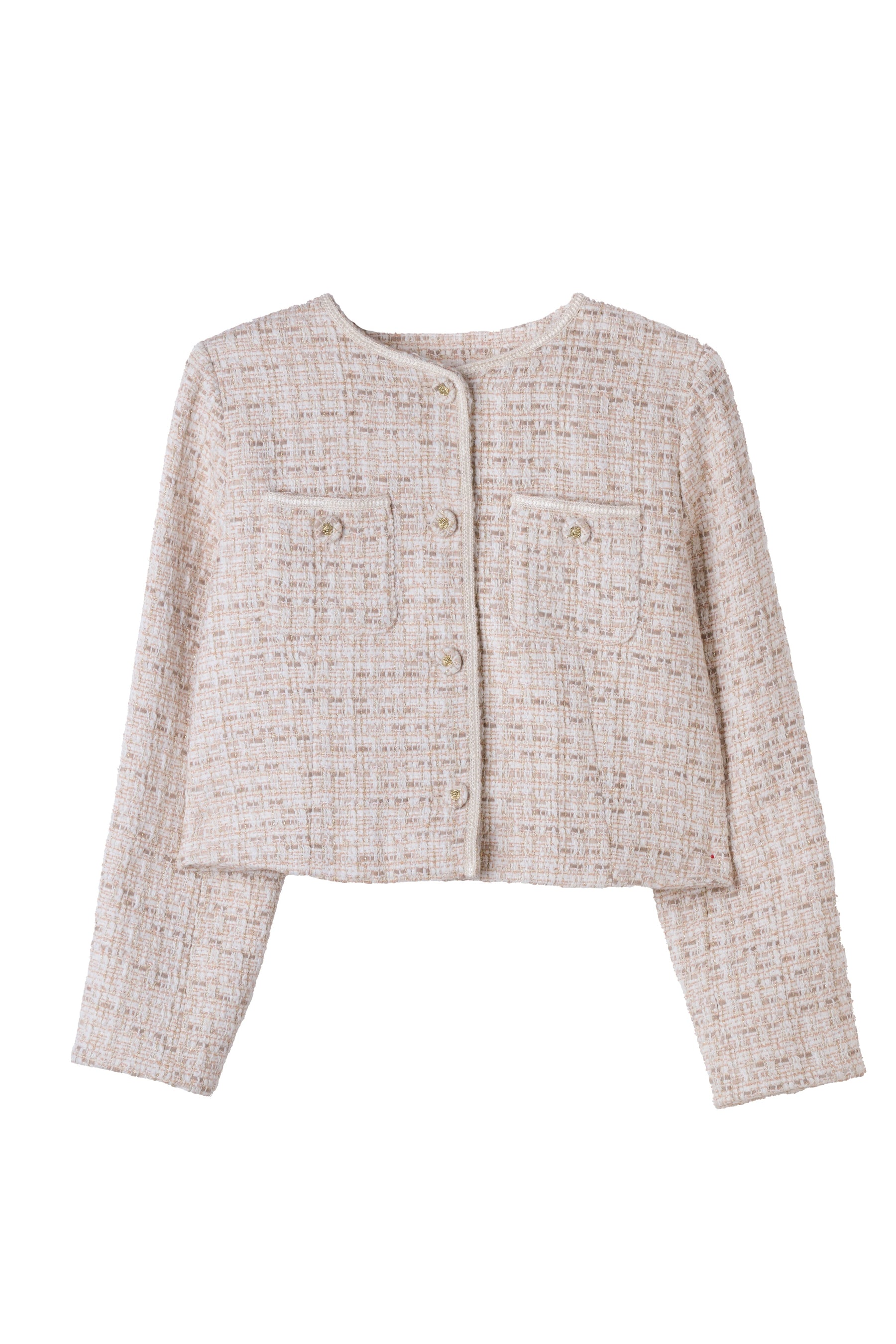 Ruffle Hem Tweed Jacket