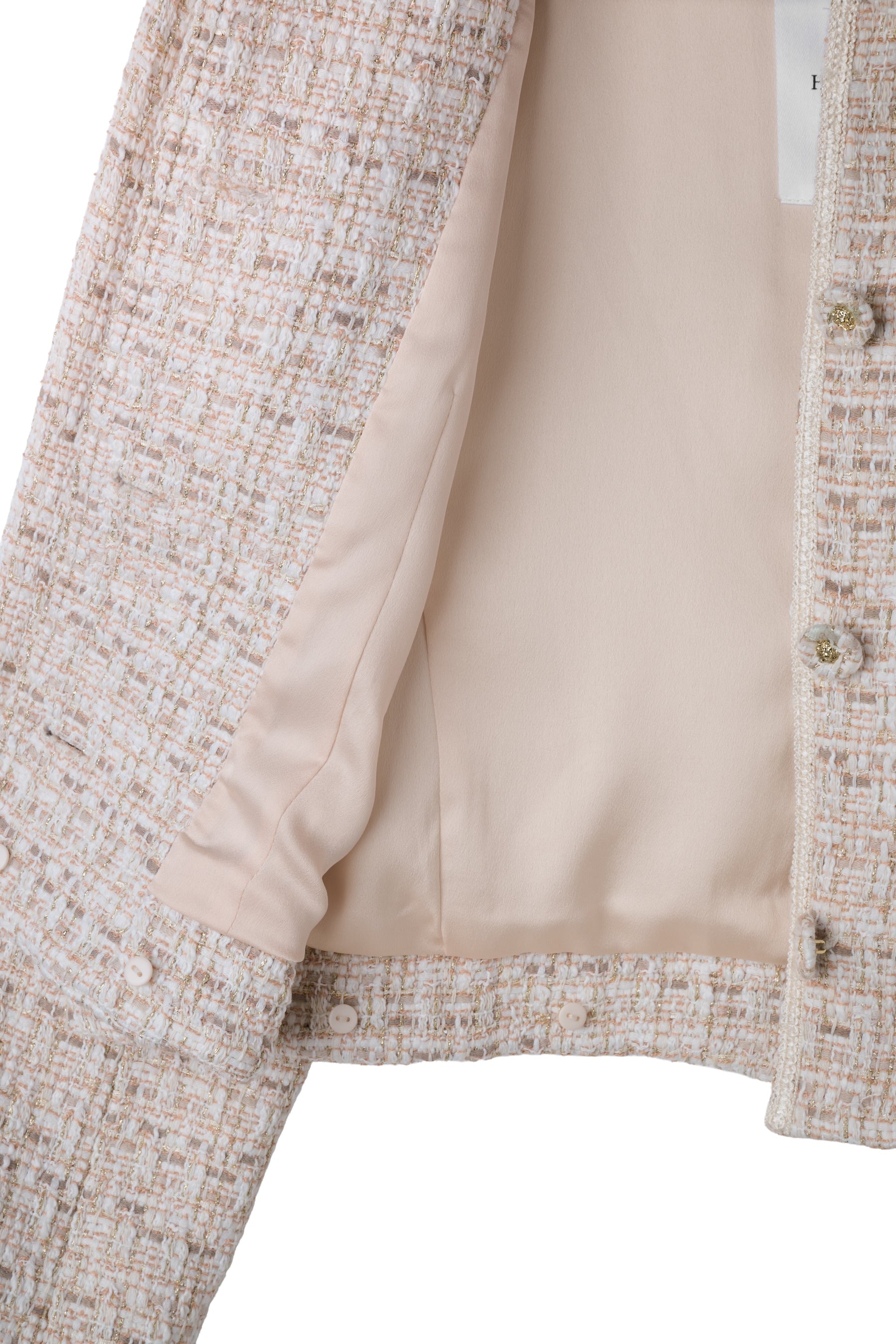 Ruffle Hem Tweed Jacket