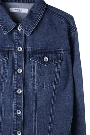 Peplum Back Denim Jacket
