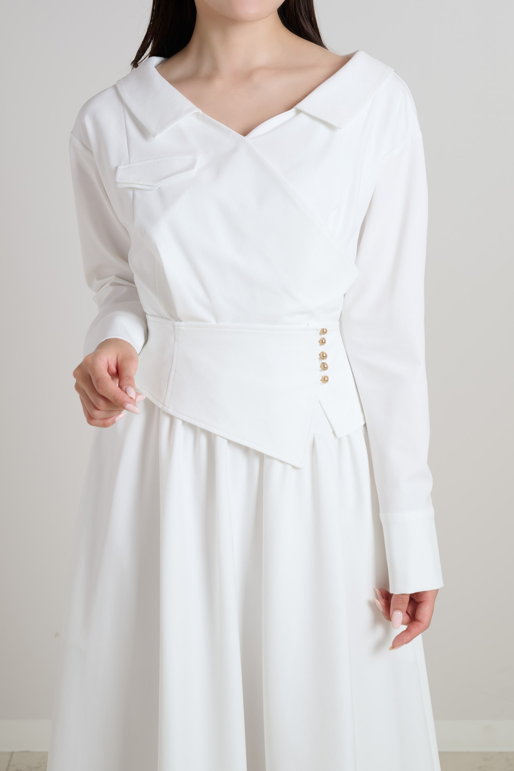 Cache-Coeur Peplum Shirt Dress