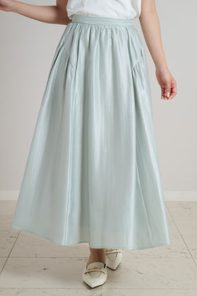 Luminous Organza Gathered Skirt