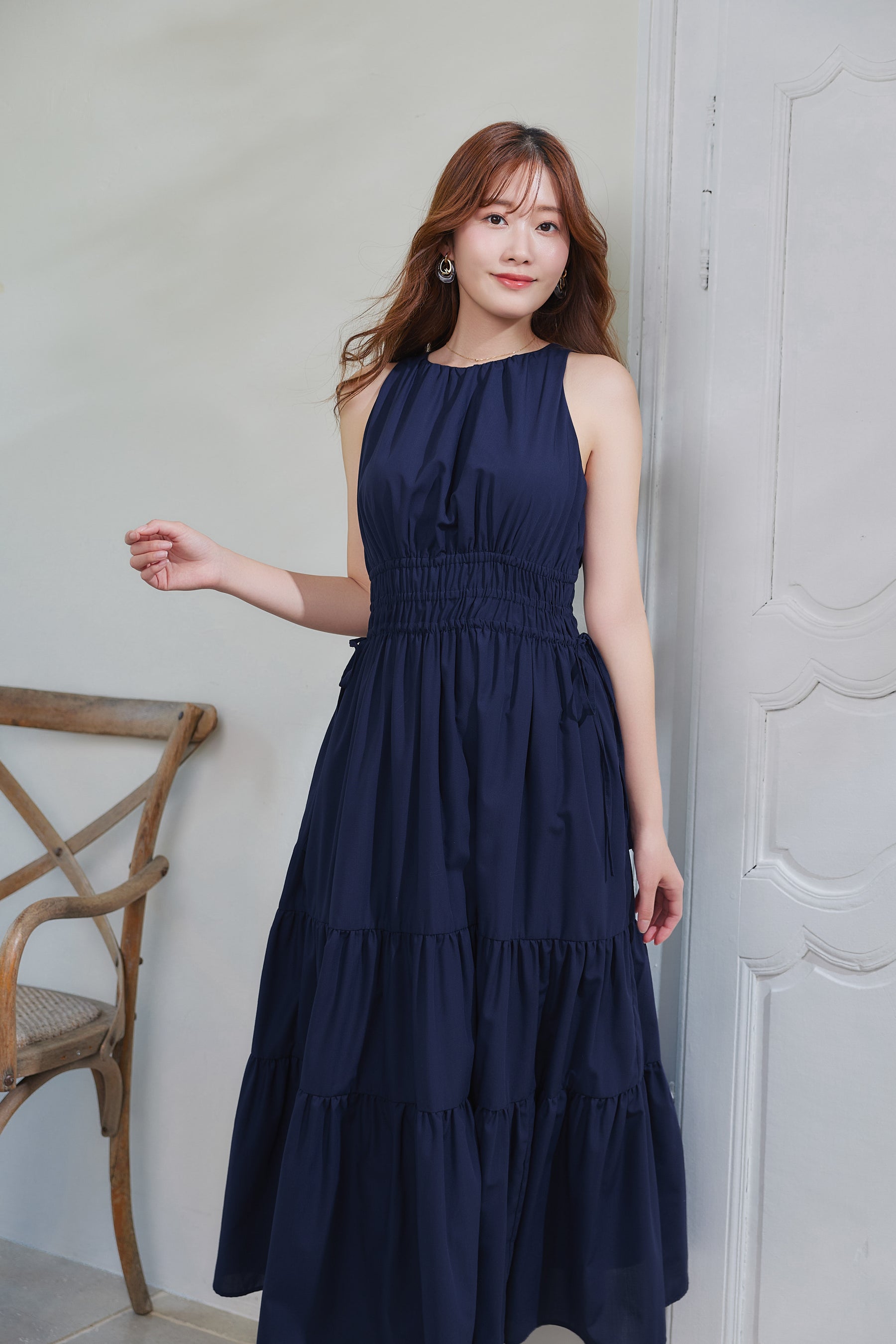 【新色】Riviera Bow Tiered Long Dress