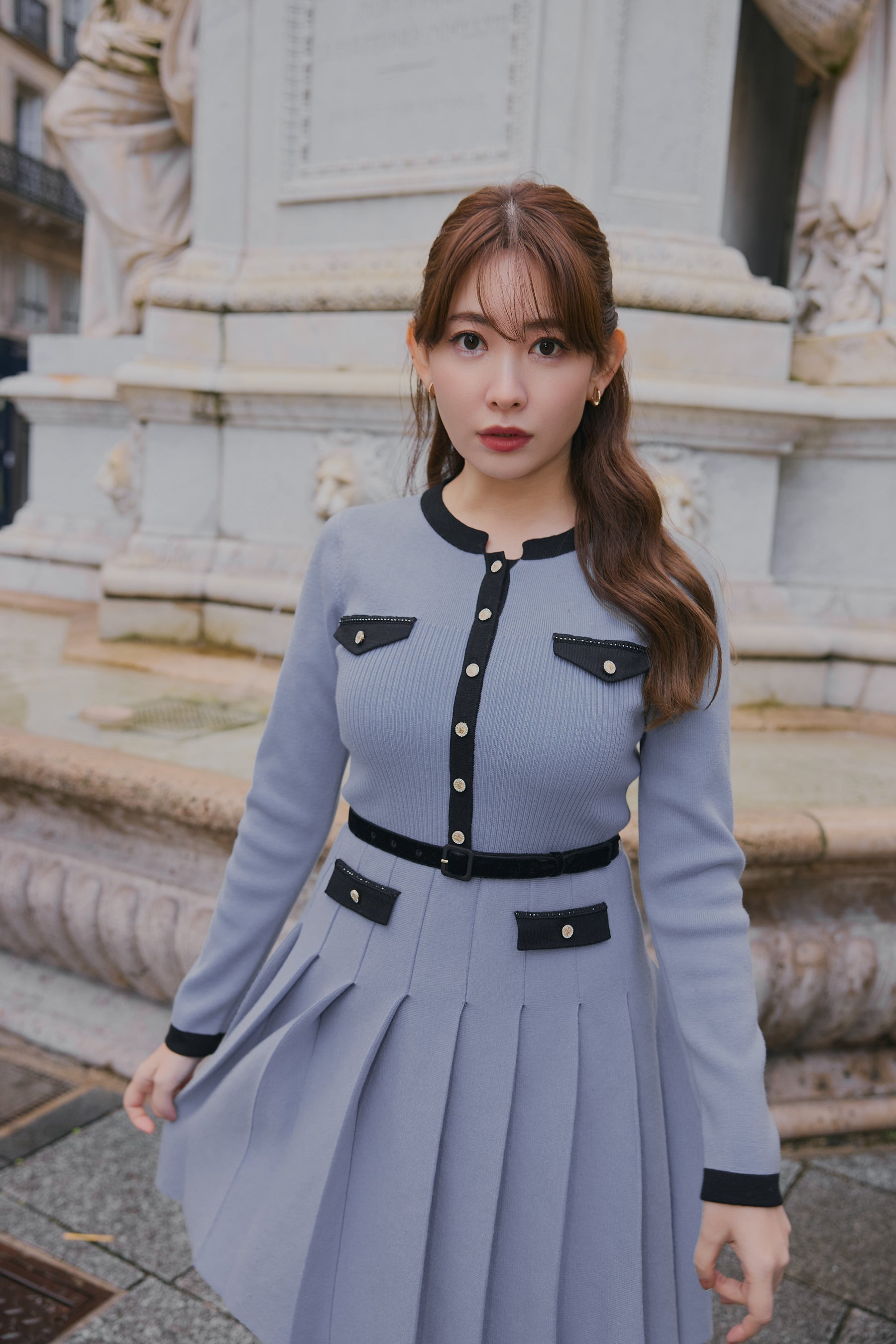 Gabrielle Belted Knit Dress