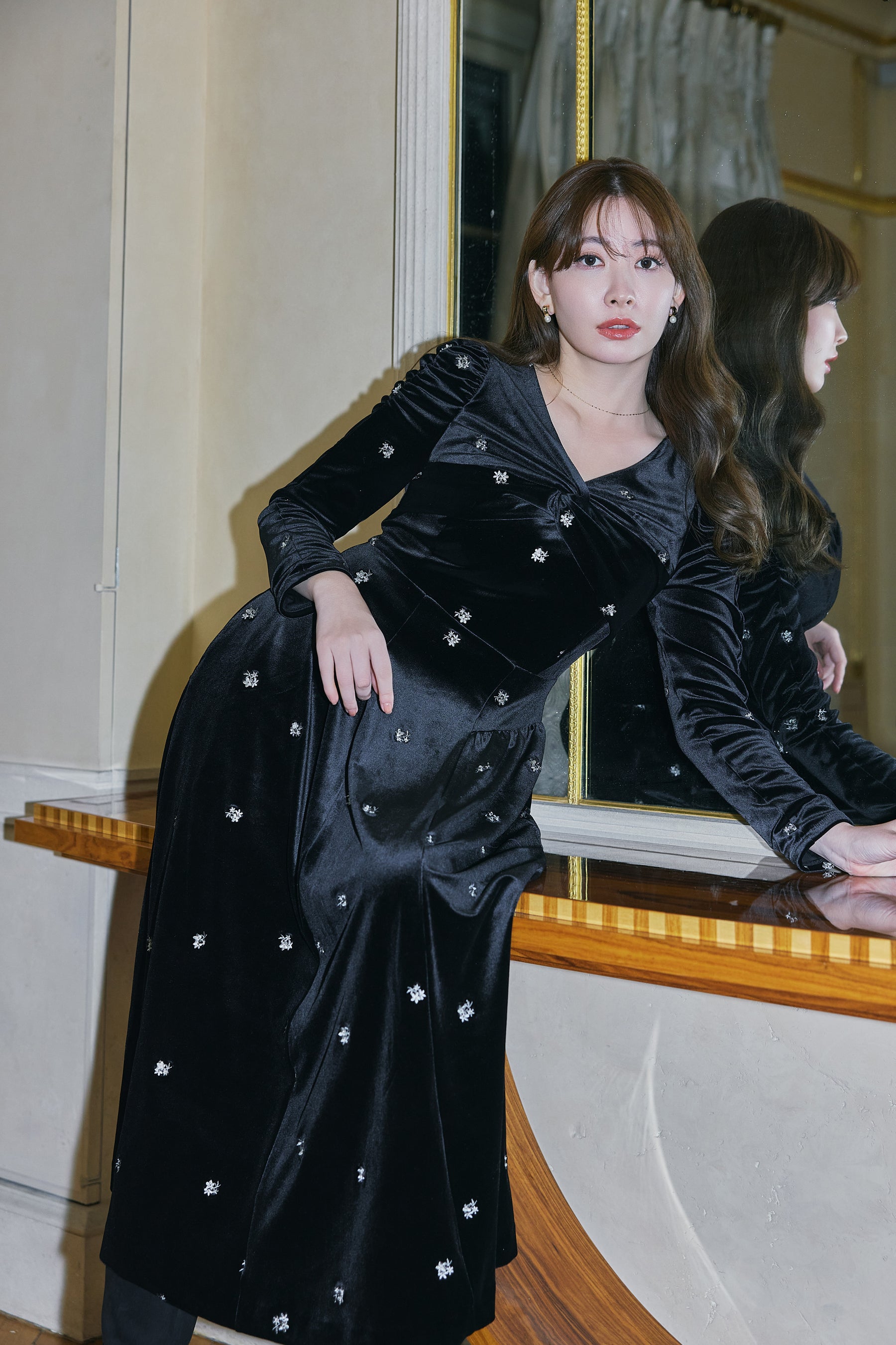 Belmont Floral Velour Dress