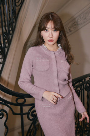 【crystal pink】Corinthia Shaggy Knit Set