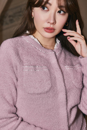 【crystal pink】Corinthia Shaggy Knit Set