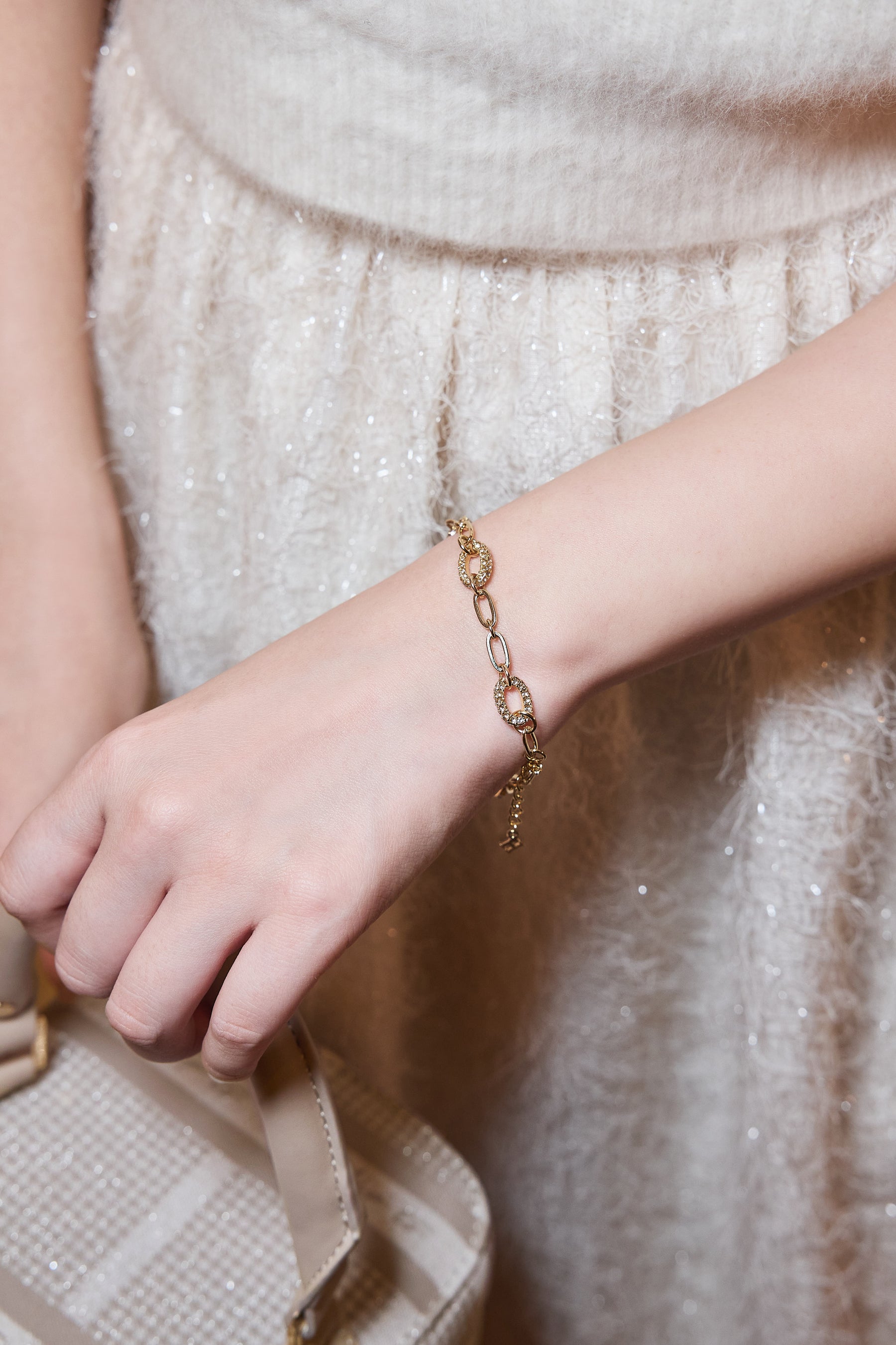 Gold Pavé Chain Bracelet