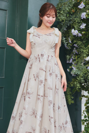 【新色】Sunflower-Printed Midi Dress