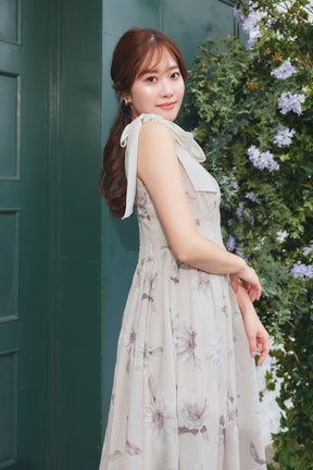 【新色】Sunflower-Printed Midi Dress