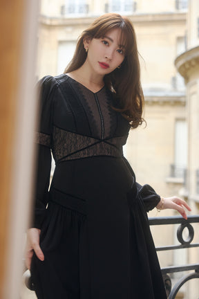 [Shipping in early February] Social Lace Flare Dress