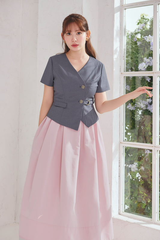 Asymmetrical Belted Docking Dress