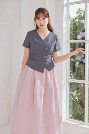 Asymmetrical Belted Docking Dress