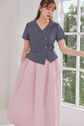 Asymmetrical Belted Docking Dress
