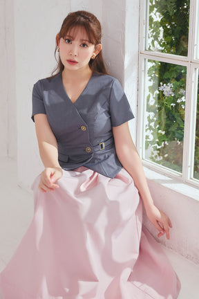 Asymmetrical Belted Docking Dress