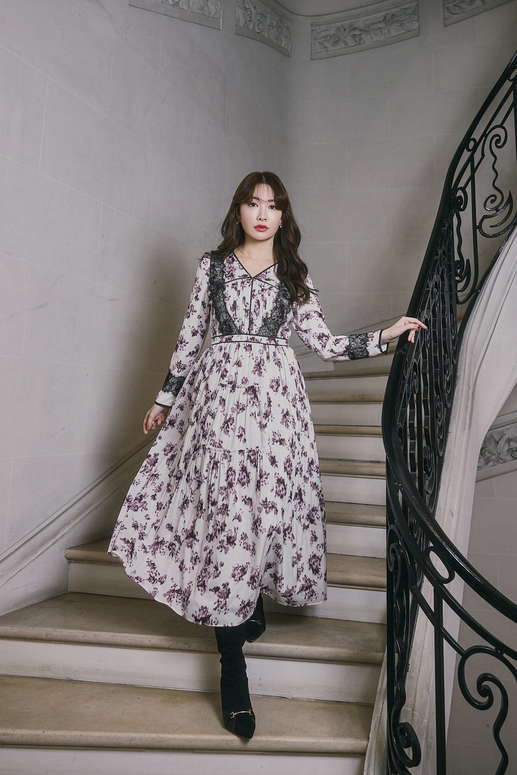 Grasse Floral Pleated Dress