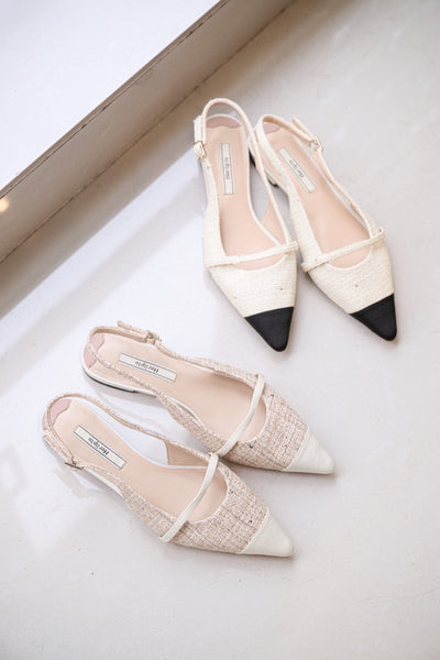 靴 herlipto Tweed Slingback Flats Tweed Slingback Flats