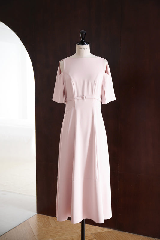 Adelaide Slit Sleeve Belted Dress