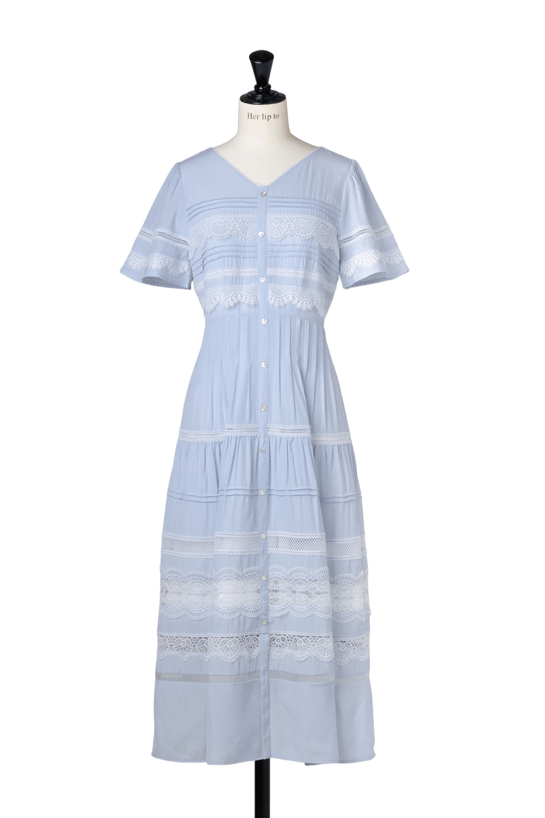 Clair Pintuck Lace Dress