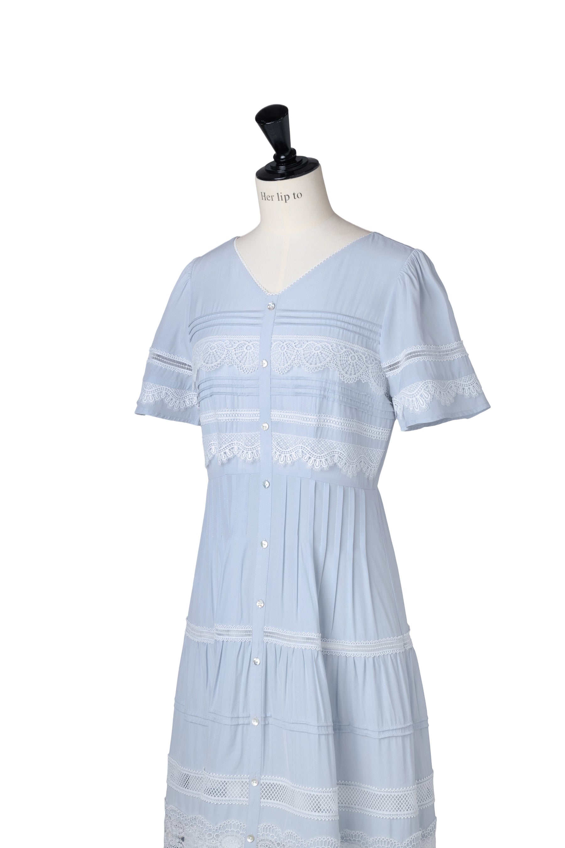 Clair Pintuck Lace Dress