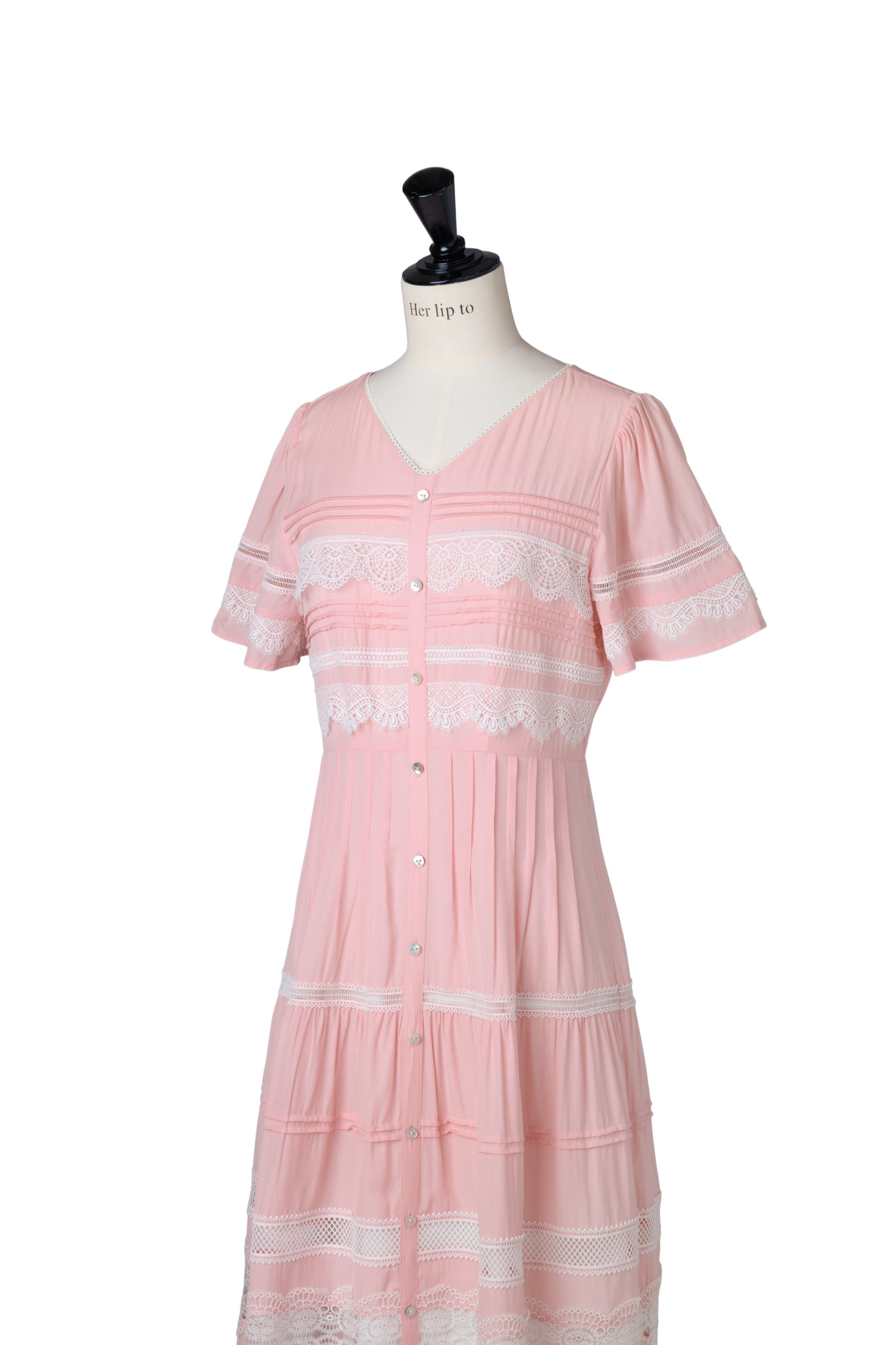 Clair Pintuck Lace Dress