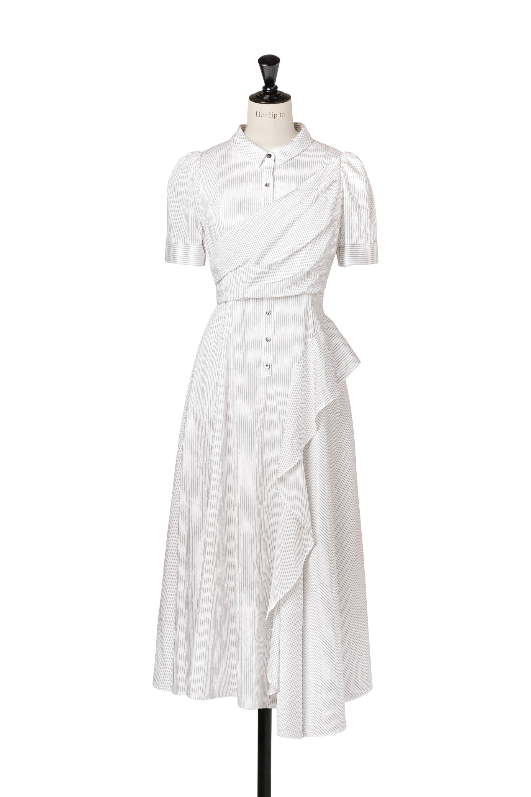 Striped Asymmetrical Shirt Dress