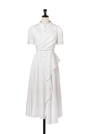 Striped Asymmetrical Shirt Dress