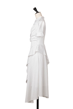 Striped Asymmetrical Shirt Dress