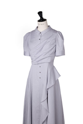 Striped Asymmetrical Shirt Dress