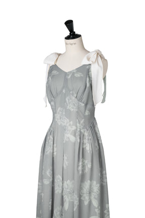 【新色】Sunflower-Printed Midi Dress