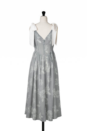 【新色】Sunflower-Printed Midi Dress