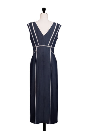 Lace Trimmed Chambray Dress