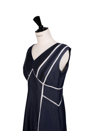 Lace Trimmed Chambray Dress