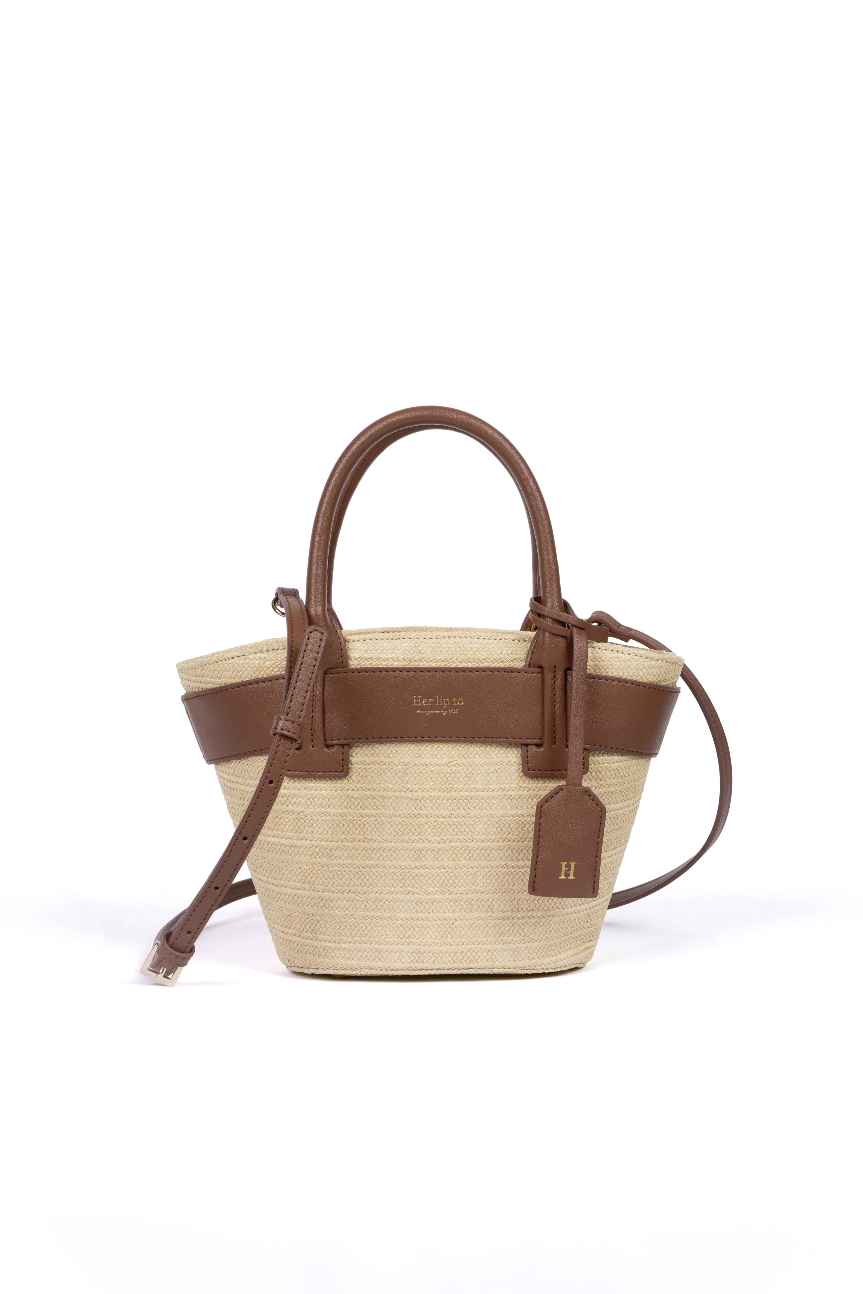 バッグ Vegan Leather-Trimmed Mini Tote Herlipto taupe / brown】Palma Mini Tote Bag