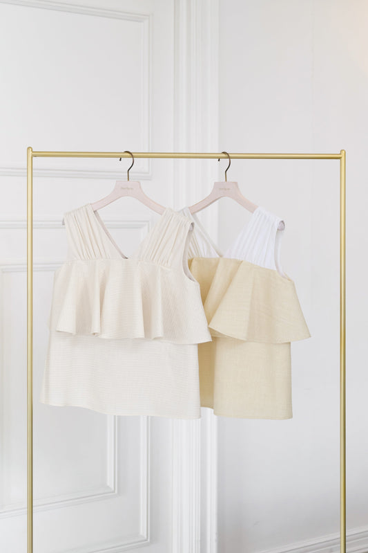 Chiara Tweed Frill Top