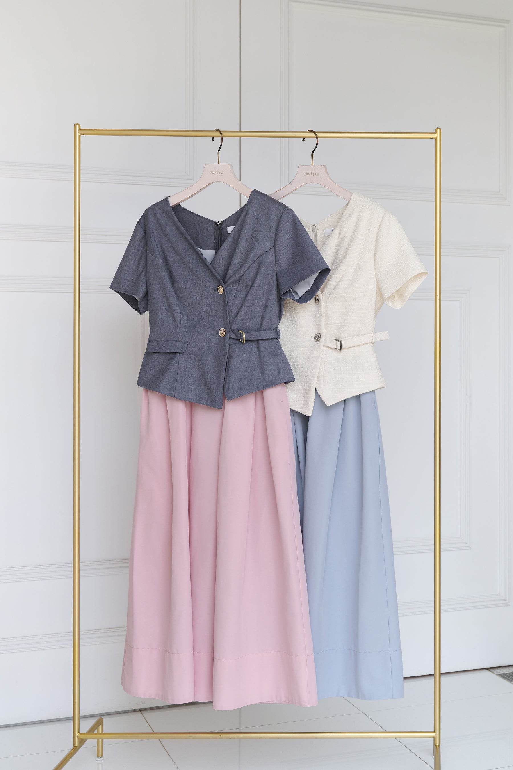 スカート her lip to belted asymmetric lace dress Asymmetrical Belted Docking Dress